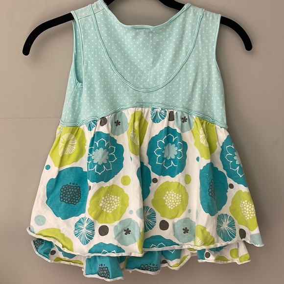 FLOWER PRINT POLKA DOT GIRLS DRESS - Picture 2 of 5